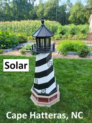 Cape Hatteras Solar Lighthouse - Amish Made - Landmark Replica - Lawn Ornament