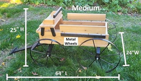 Hitch Wagon - Buckboard Wagon - Amish Handmade - Garden Decor - Country Decor- Primitive