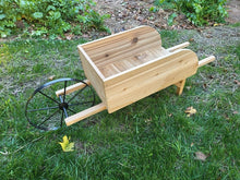Load image into Gallery viewer, Wheelbarrow - Vendor Cart - Wheelbarrow Planter - Wooden Cart- Flower Planter Wagon - Country Decor- Primitive
