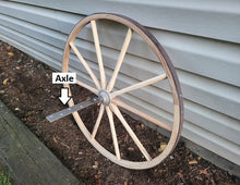 Load image into Gallery viewer, Wooden Hub Wheels  - Wagon Wheels - Buggy Wheels - Wooden Cart Wheels - Amish Handmade - Country Decor- Primitive
