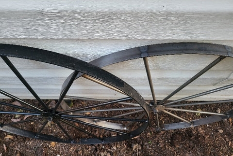 Metal Wheels  - Wagon Wheels - Buggy Wheels- Carriage Wheels - Amish Handmade - Country Decor- Primitive