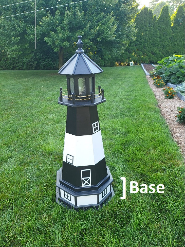 Tybee Island Solar Lighthouse - Amish Handmade - Landmark Replica - Lawn Lighthouse - Garden Decoration