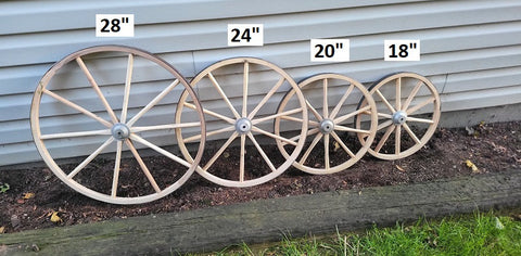 Wooden Hub Wheels  - Wagon Wheels - Buggy Wheels - Wooden Cart Wheels - Amish Handmade - Country Decor- Primitive