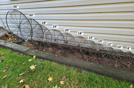 Metal Cart  Wheels  - Wagon Wheels - Spoke Metal Wheels- Antique Wagon Wheels - Amish Handmade - Country Decor- Primitive - Garden Decoration