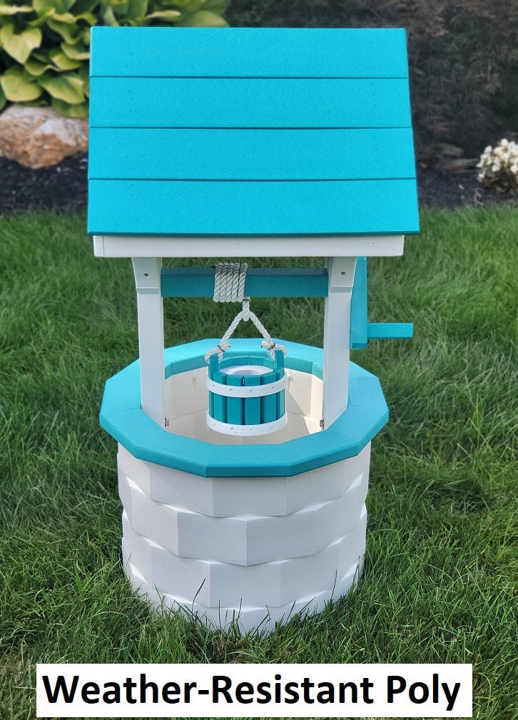 Garden Wishing Well- Yard Wishing Well - Poly - Amish Handmade - Wishing Wells