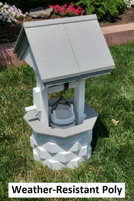 Garden Wishing Well- Yard Wishing Well - Poly - Amish Handmade - Wishing Wells