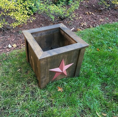 Garden Planter - Wood Planter Box - Square Patio Planter - Rustic Farmhouse Planter -Amish Handmade - Planters