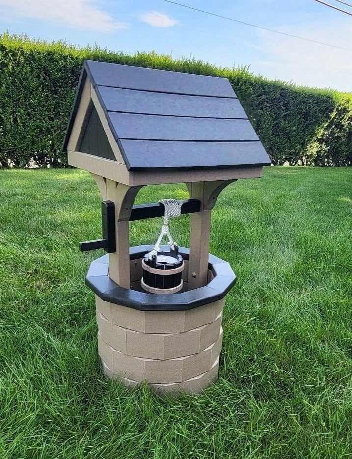 Garden Wishing Well- Yard Wishing Well - Poly - Amish Handmade - Wishing Wells