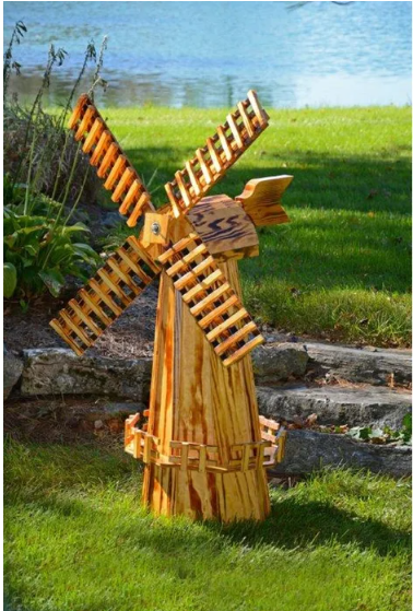 wooden medium and large windmill